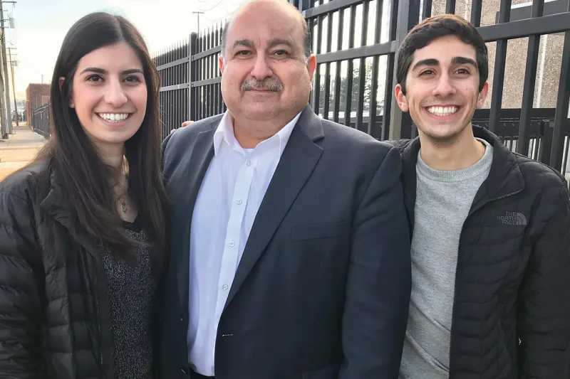 Sam Hamama (middle) with his children, Brittany and Christopher. Courtesy of ACLU of Michigan