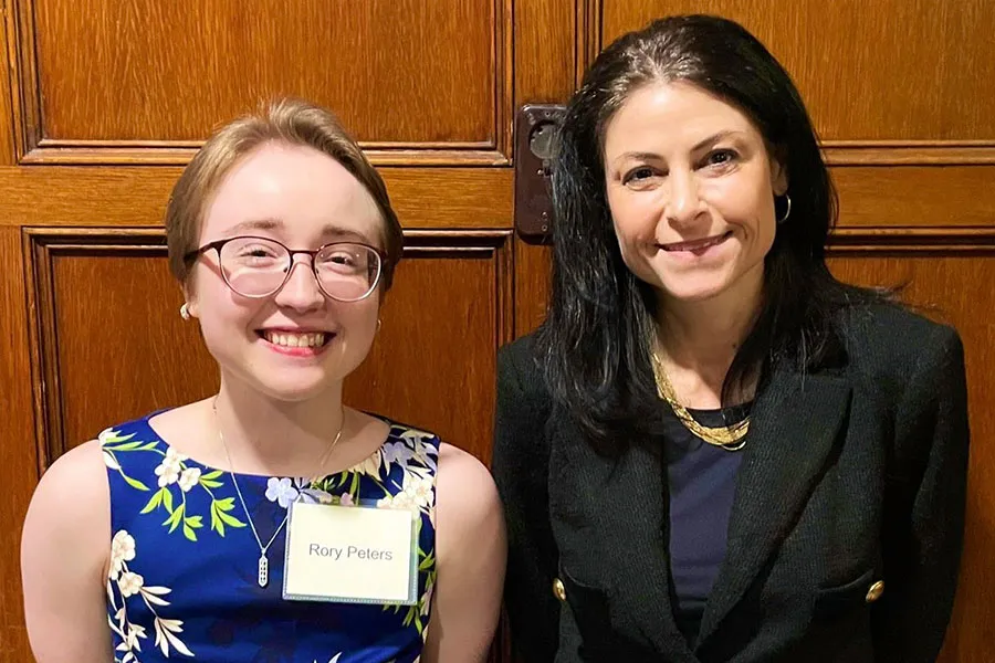 The Outlaws Gayla on February 18 featured a keynote address by Michigan Attorney General Dana Nessel, who is pictured with Rory Peters, the recipient of the Kevin E. Kennedy Memorial Fellowship. Peters is a summer intern at the Legal Council for Health Justice in the AIDS Legal Council Program.