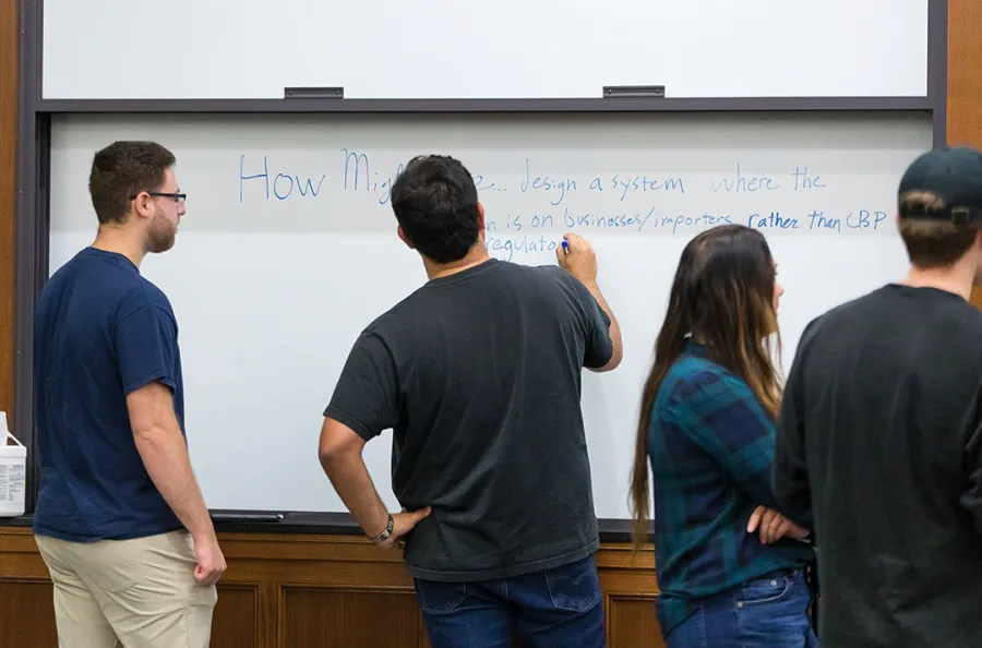 Law students in the Human Trafficking Lab work in multidisciplinary teams with other U-M graduate students to find solutions to reduce vulnerability to trafficking.