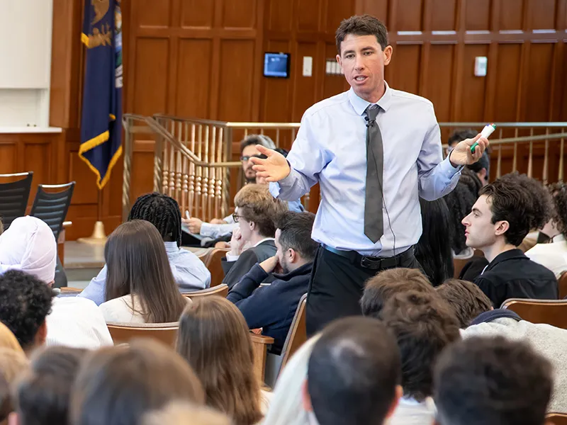 Patrick Barry teaches a class at Michigan Law.