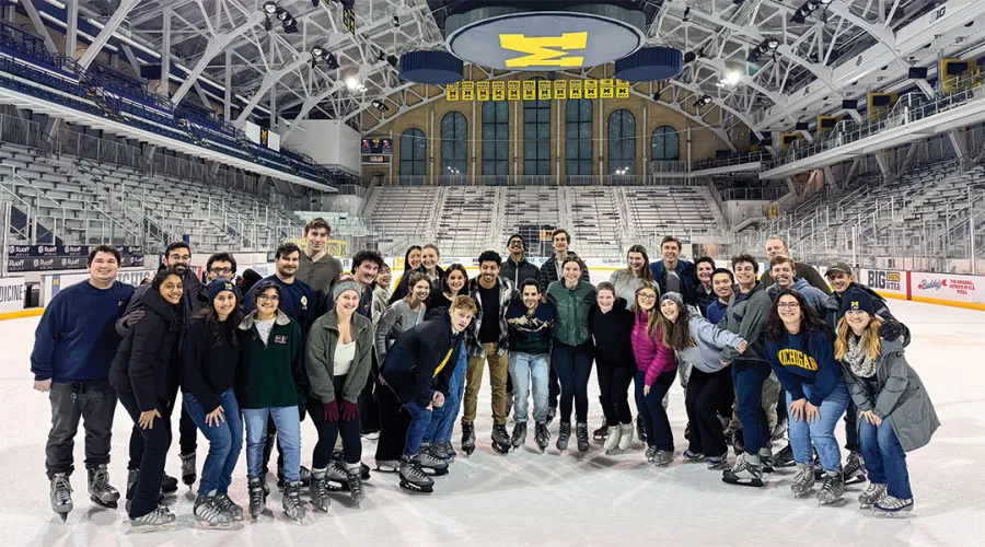 Michigan Law students at Yost Ice Arena Michigan Law students at Yost Ice Arena