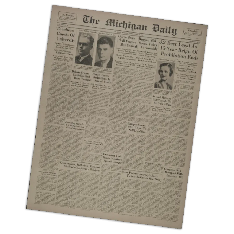 The Michigan Daily issue from 1933