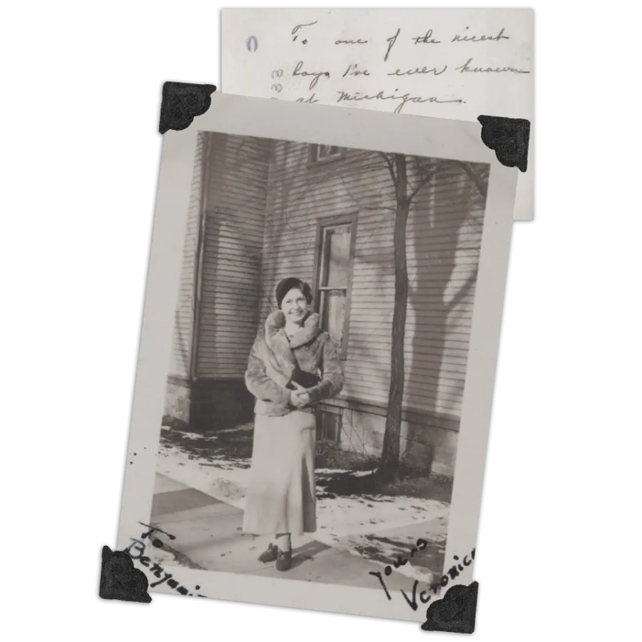 A portrait of Estelle Veronica Mislik Mears sent to Benjamin King