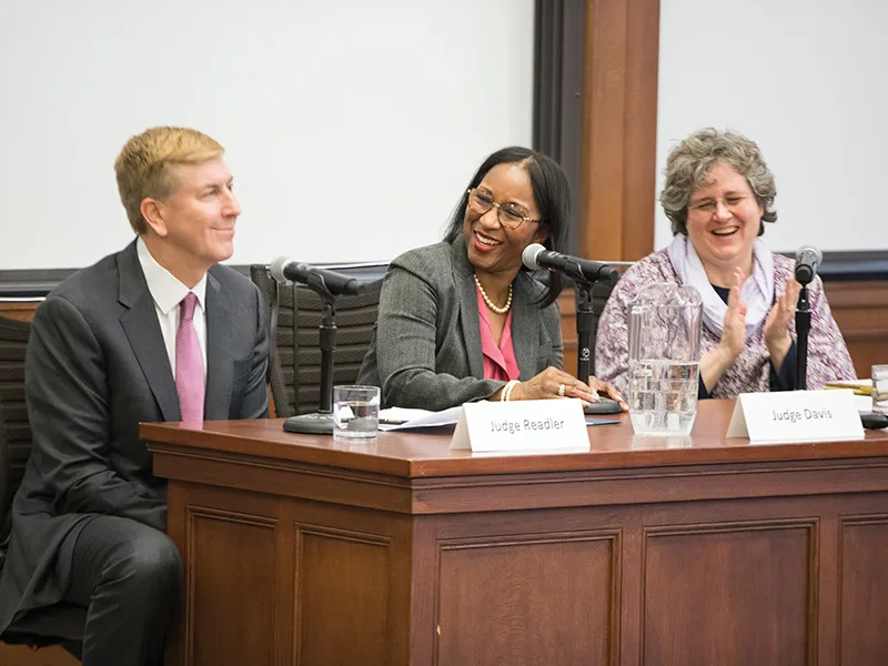 the Hon. Chad Readler, ’97, the Hon. Stephanie Dawkins Davis, and Nicole Appleberry, ’94