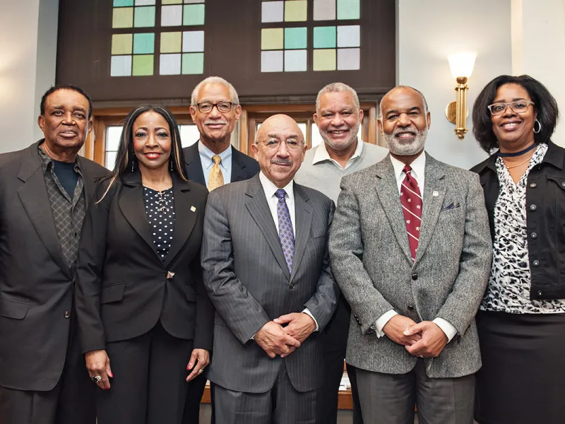African American alumni who are retired or sitting judges pose together  at Saturday’s luncheon.