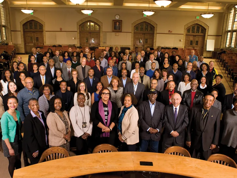 Reunion attendees in Honigman Auditorium