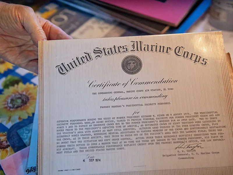 Jeff Titus's Certificate of Commendation from the US Marine Corps