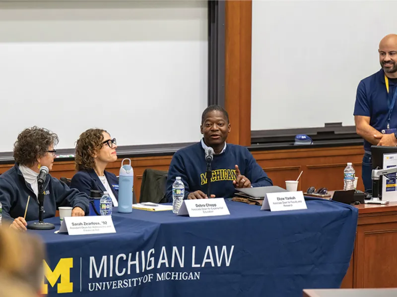 A panel of Michigan Law faculty and administration