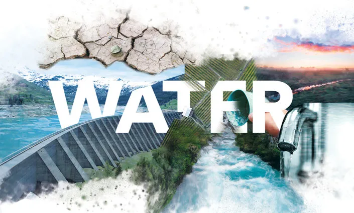 Photo Collage with the word Water in the center