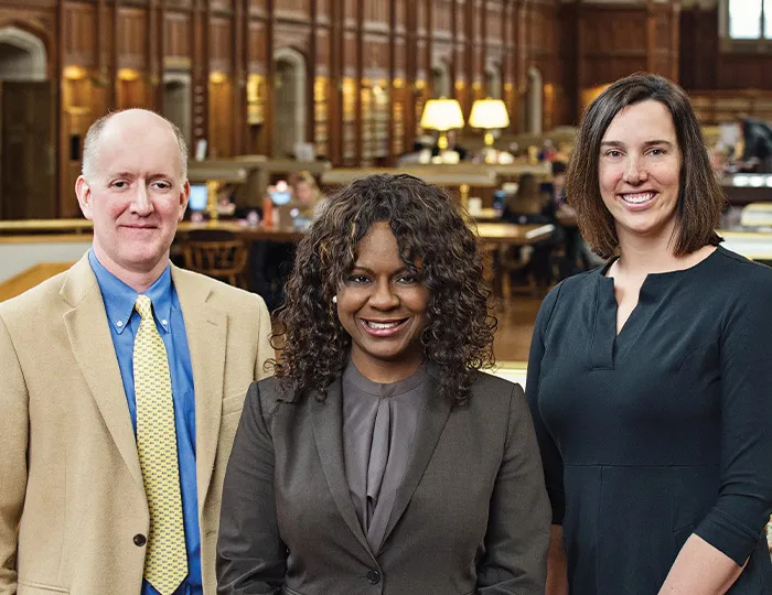 Professors Daniel Crane, Alicia Davis, and Bridgette Carr, ‘02.