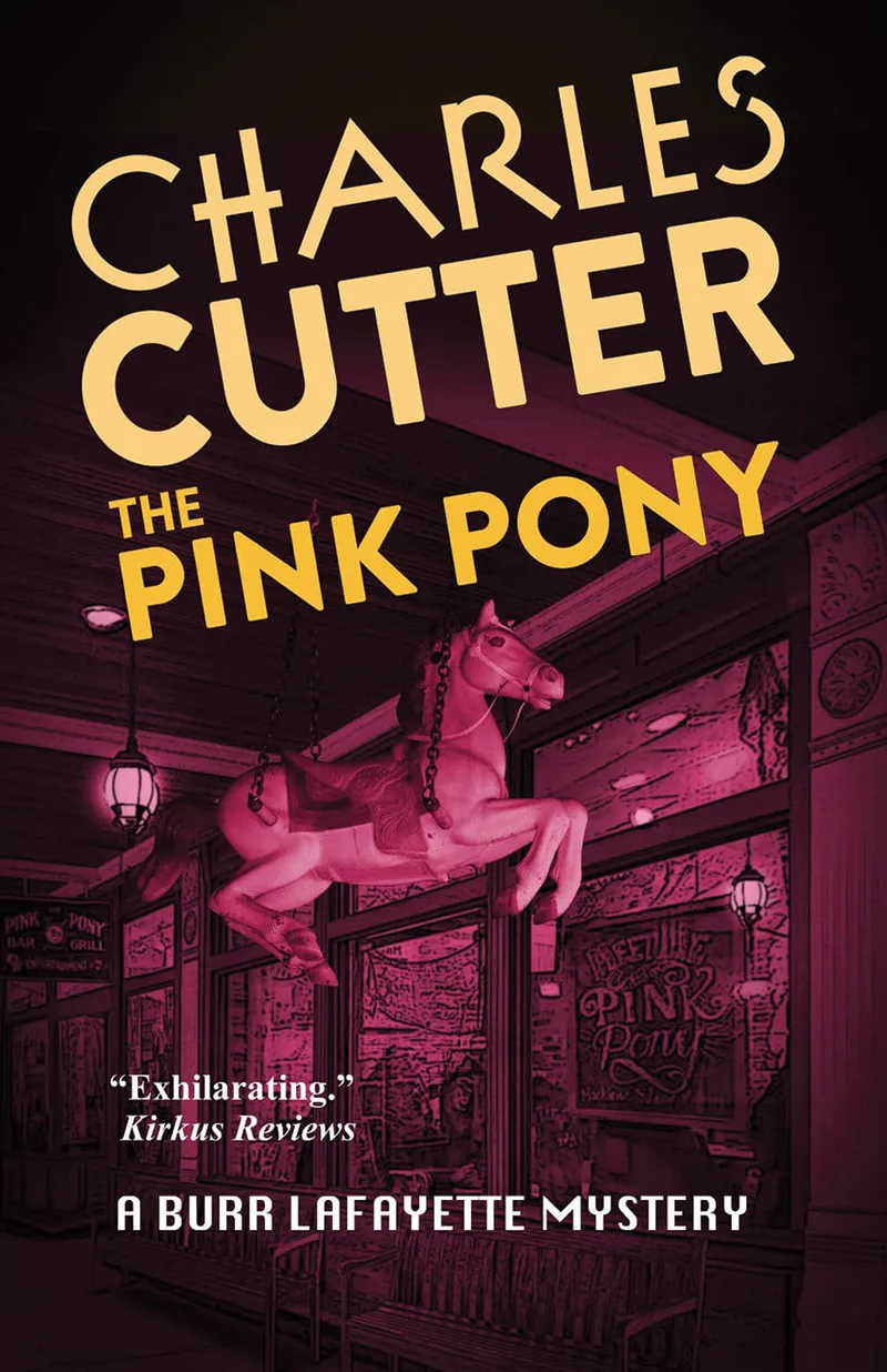 The first book in McLravy’s Burr Lafayette mystery series, The Pink Pony: Murder on Mackinac Island.