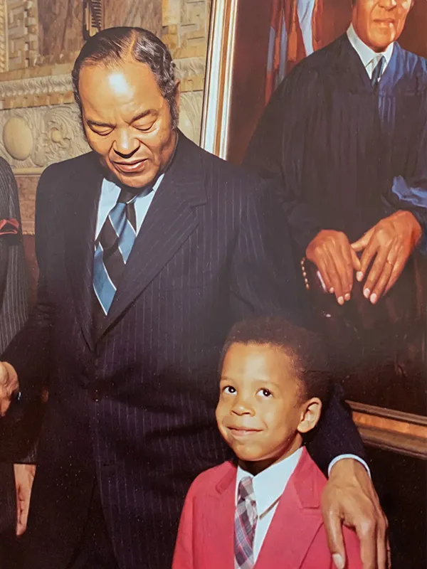 The Hon. Wade H. McCree Jr. and Aaron Lewis, '05.