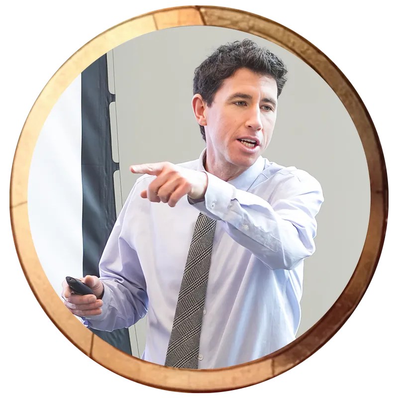 Patrick Barry teaches a class at Michigan Law.