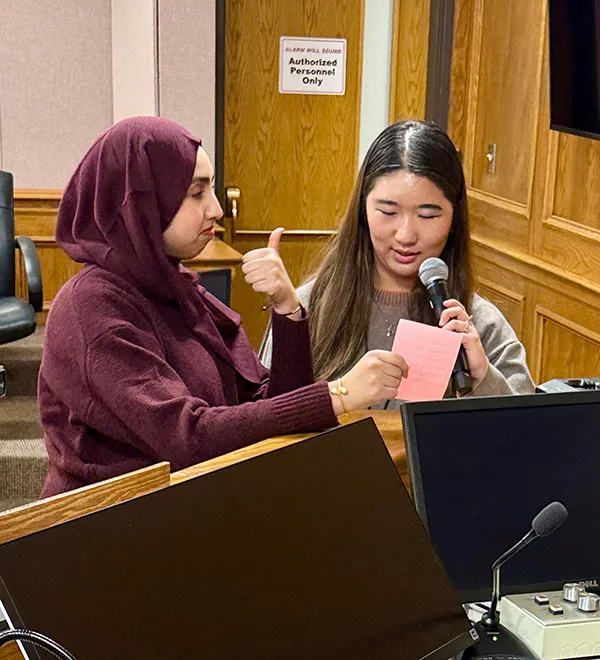 Nouhayla Sakhi working with Sumin Lee