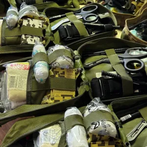 Protective gear, tourniquets, and other medical and humanitarian aid for soldiers