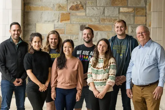 Bruce Frier in group photo with law students