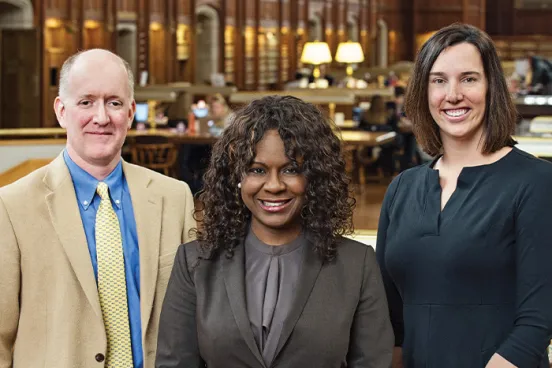 Professors Daniel Crane, Alicia Davis, and Bridgette Carr, ‘02.