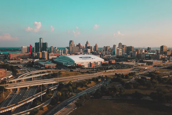 Aerial view of Detroit