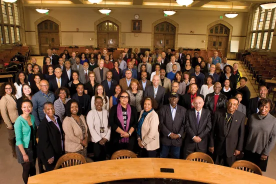 Reunion attendees in Honigman Auditorium