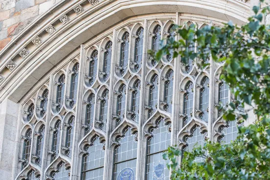 Beautiful image of the windows at the University of Michigan law school