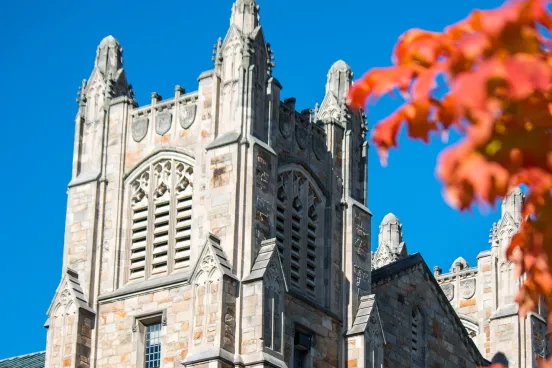 Beauty image of the stonework on a Law School