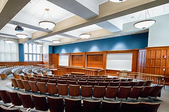 View of an empty classroom.