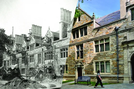 Side-by-side images of the Lawyers Club past and present.