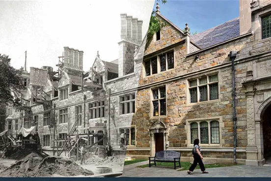 Two photographs of the Lawyers club show the difference between then and now.