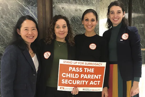 Alexis Cirel, ’03, advocating for the Child Parent Security Act in Albany, New York