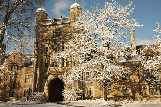 The Lawyers Club covered in snow.