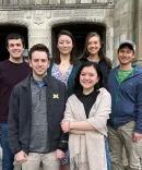 U-M’s Vis Moot team included Matt Azzopardi, Hannah Juge, Jessica Carter, and Steven Tennison (back row, from left), as well as Tyler Loveall and Cheyenne Kleinberg (front row, from left).