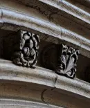Beauty image of stone work on the law quad 