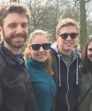 2016 Geneva International Fellows Rob Burnett (now a 3L), Amy Bergstraesser, ‘16, Zach Anderson (now a 3L), and Alisa Hand (also a 3L) enjoy spring in Switzerland.