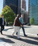 Michigan Law students walking through Detroit