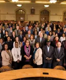 Reunion attendees in Honigman Auditorium