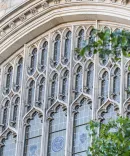 Beautiful image of the windows at the University of Michigan law school