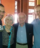 Janet and John Boyles with scholarship recipients Joseph Flynn (left) and Marc McKenna (right).