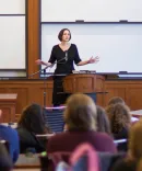 Carolyn Frantz speaking at Latham’s Leading Women Series