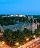 Aerial view of Hutchins Hall University of Michigan