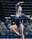 University of Michigan Gymnast performing a routine