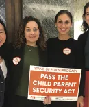 Alexis Cirel, ’03, advocating for the Child Parent Security Act in Albany, New York