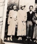 Benjamin King and Estelle Veronica Mislik Mears in front of the former Alpha Lambda Chinese fraternity