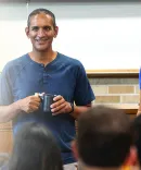 Professors Bridgette Carr, ’02, and Vivek Sankaran, ’01 teaching